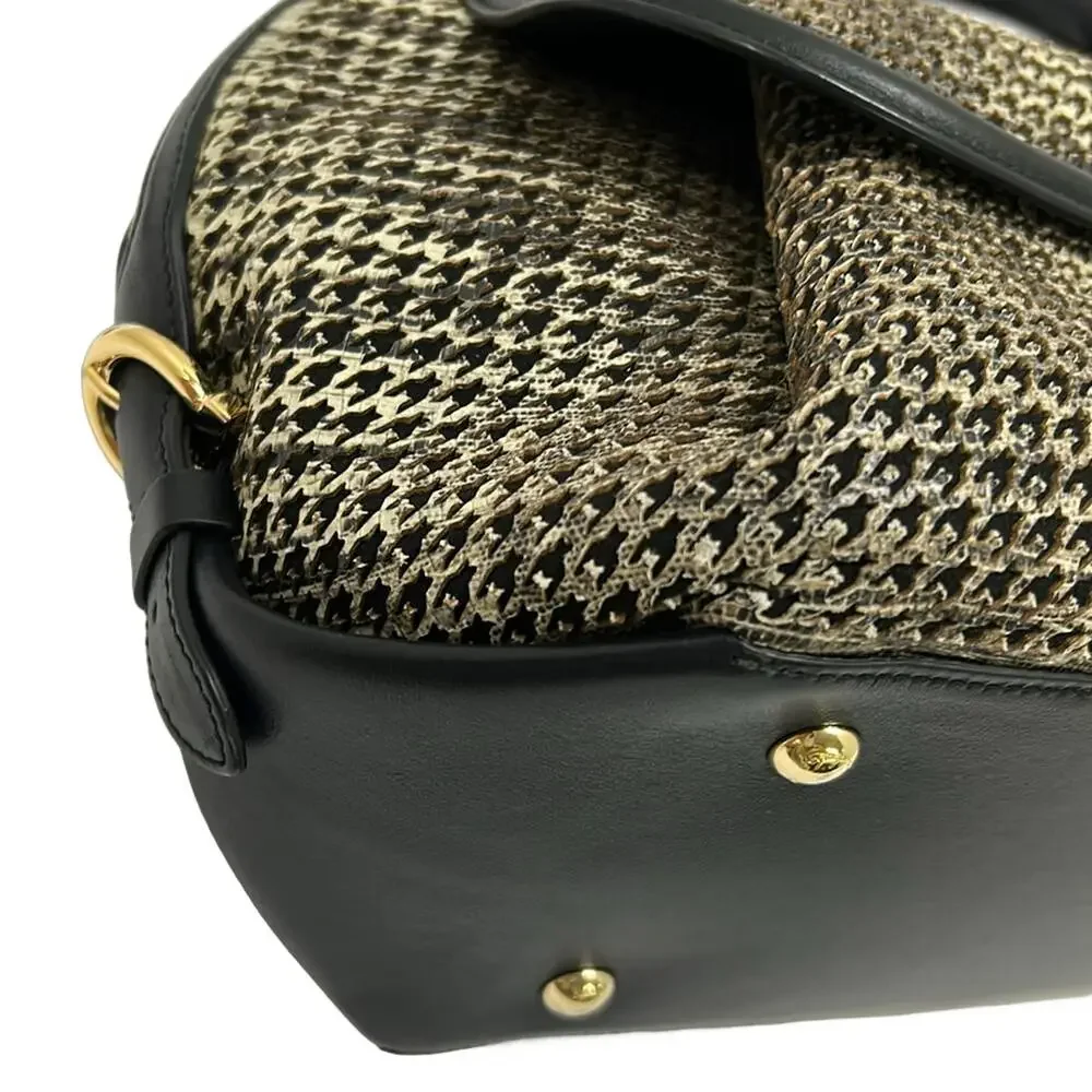 Salvatore Ferragamo Medium Fiamma Handbag Light gray Black